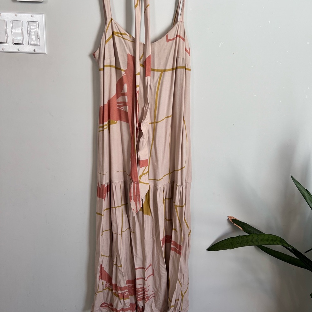 Eve Gravel Cream Pink Spaghetti Strap Maxi Dress